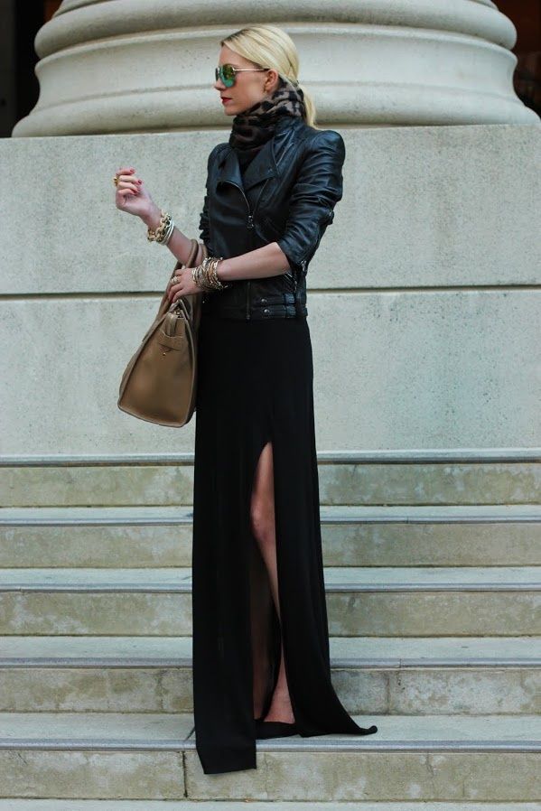 black maxi dress with jacket