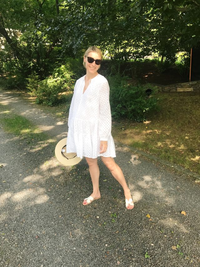white maternity dress